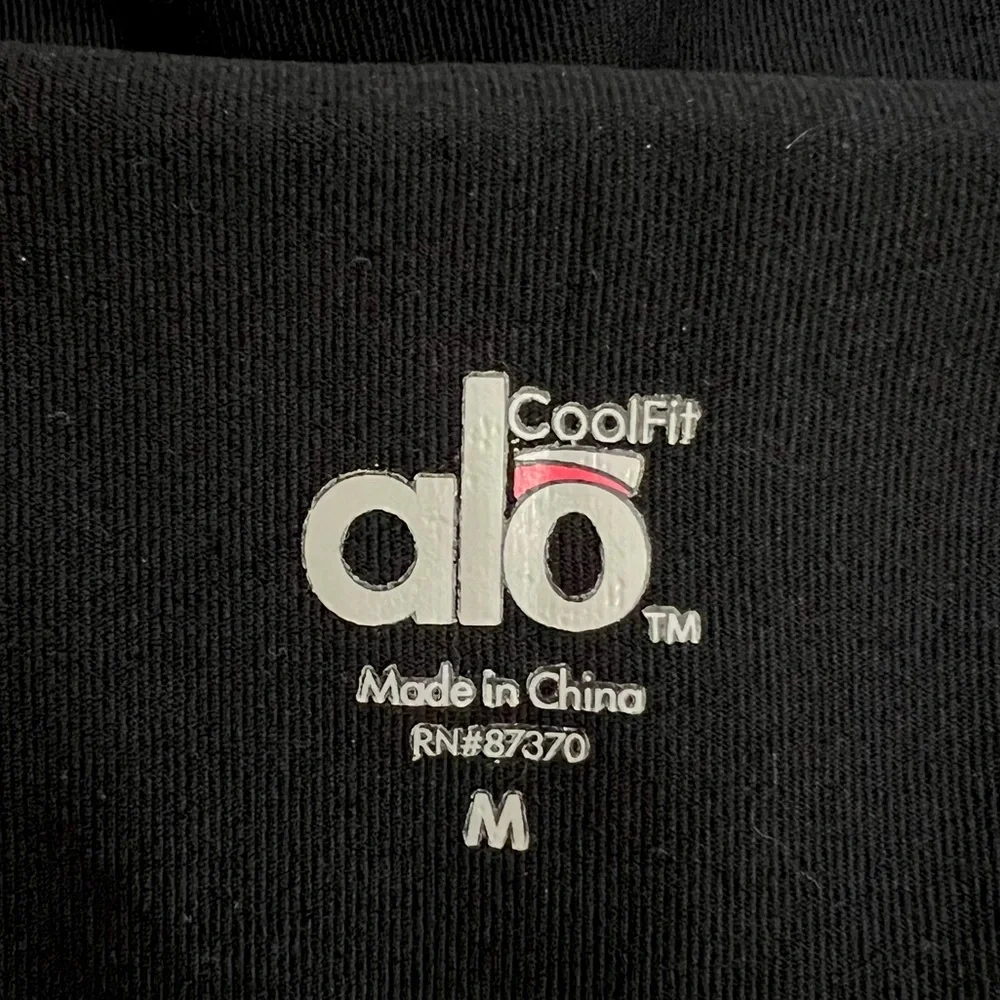 Alo Yoga Cool Fit High Waist Crop Leggings Wide Leg Yoga Pants Black Size M - Picture 5 of 6